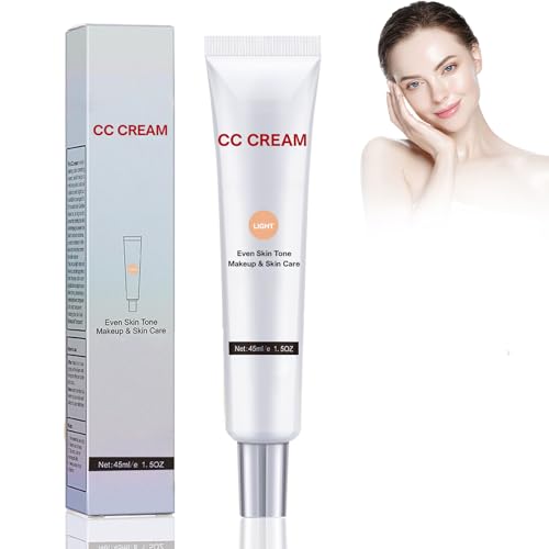 Crema Cc Con Centella AsiáTica, Cuidado De La Piel Y Maquillaje 2 En 1, Base Hidratante De Color Con Centella Asiática con Color y Protección SPF 25, CC Cream para Todo Tipo de Piel-Oscuro