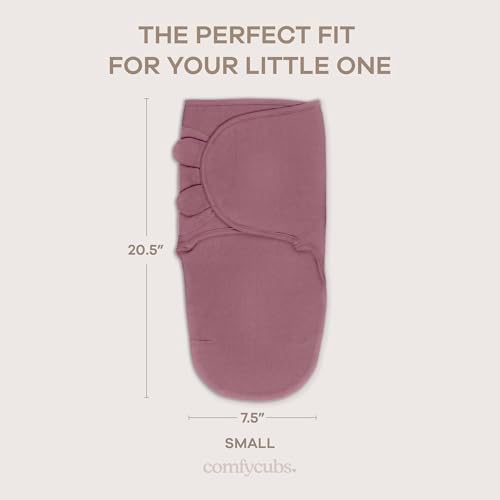 Comfy Cubs Easy Swaddle Blanket, 3 Pk S Velcro Swaddle Blush Mauve Mulberry - 4