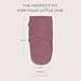 Comfy Cubs Easy Swaddle Blanket, 3 Pack - 100% Cotton Newborn Wrap, Small for 0-3 Months Infants, Breathable and Durable Sleep Sack for Babies - Blush, Mauve & Mulberry