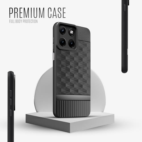 Image of Back Cover for Motorola Moto Edge 70 Fusion 5G Camera Protection 3D Hexa Cube Design Silicone Protective Bumper Back Case for Motorola Moto Edge 70 Fusion 5G - Black