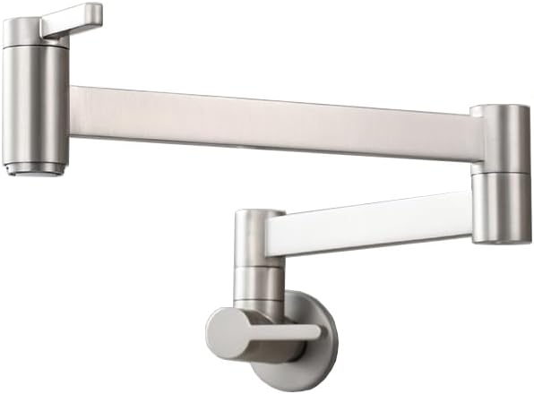 Gold Wall Mounted Pot Filler Faucet with Single Cooling Water Outlet Foldable Kitchen Sink Tap for Brushed Gold Finish Ideal for Friendship Years