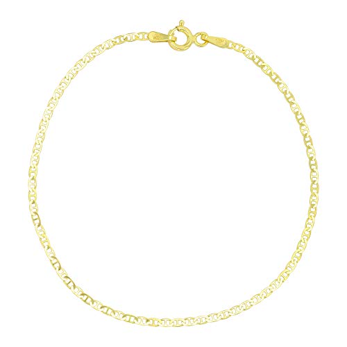 Decadence 14K Gold Plated 1.60mm Mariner Chain Bracelet 7"
