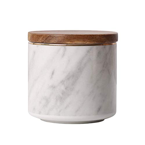 Tarro de cerámica para almacenar Alimentos, con Tapa hermética de bambú, diseño Moderno, Ideal para café, Chocolate, Galletas, té y más, 100 x 100 mm, 500 ml.