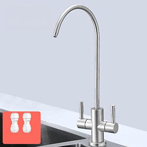 Robinet filtre eau cuisine noir double entrée pour eau pure