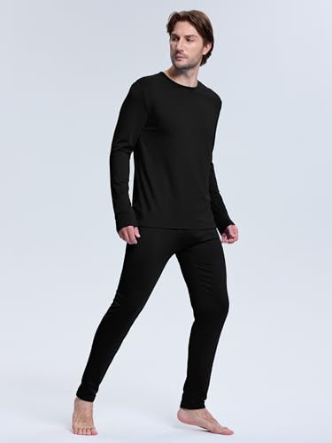 VZV 3 Set Thermal Underwear for Men Fleece Lined Long Johns Mens Thermals Top and Bottom Set Base Layer for Cold Weather4
