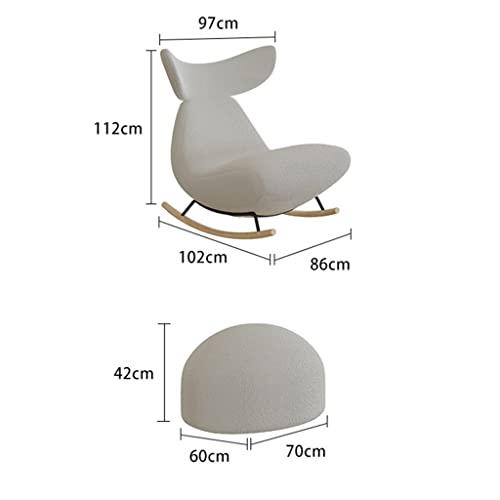 Waeyz 102Cm*86Cm*112Cm, Light Luxury Rocking Chair, Lazy Recliner, For Living Room, Bedroom Balcony Leisure Rocking Chair, Modern Single Lounge Chair (Color : Yellow, Size : 102 * 86 * 112Cm) #TOP2