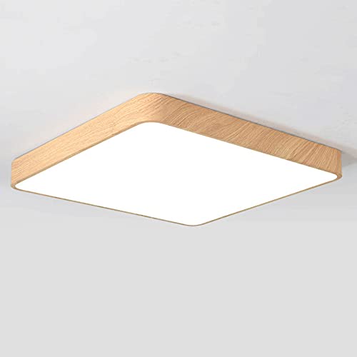 Plafonnier plat japonais en bois LED pour éclairer un bureau calme - 2