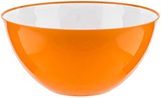 Large Duo Plastic Salad Serving Mixing Bowl 25cm Blue Orange Green Pink (Orange)