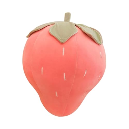 Oreiller de voyage fraise peluche rose 40cm coussin de nuque fruits doudou lit