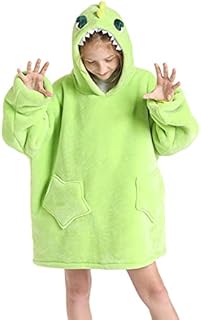 EzonYanGo Oversized Blanket Hoodie for Girl Boy, Kids Wearable Blanket Sweatshirt, Sherpa FLeece Hooded Pullover with Pocket for Children Teens Aged 5-15