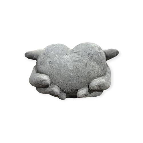 OriginalPaul Skulp & Betondesign Herz in Hand Steinfigur - Handgefertigtes,...