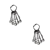 ibasenice 2 Stück Männer Übertrieben Skelett Knochen Accessoires Kette Sklave Schmuck Armreif - Gothic Handgefertigt Schwarz Halloween Punk Lady Ring Dekor Totenkopf Für Kostüm