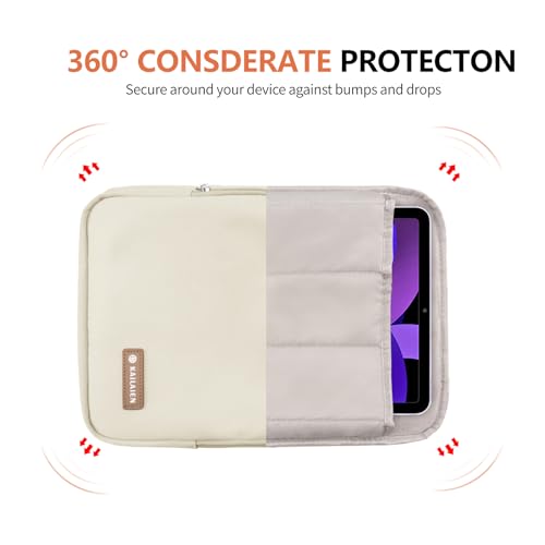 Kailaien 10-13 Inch Tablet Sleeve Bag, Ipad Bag for 13 In/11 in New iPad Pro M4 & 13 in Air M2 2024,iPad Pro 12.9 M2&M1,Ipad 10.9,Galaxy Tab S8+/S9+ 12.4,with Removable Shoulder Strap (Beige) by Kailaien - Image 6