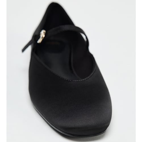 MRKEWUNEY Elegant Ballet Flats for Women Buckle Strap Mary Jane Round Toe Ballet Flats3