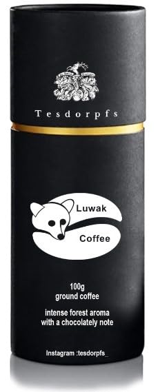 Tesdorpfs 100% Kopi Luwak Arabica Kaffee | City Roast Civet Coffee 100g | Kaffeebohnen oder gemahlen...