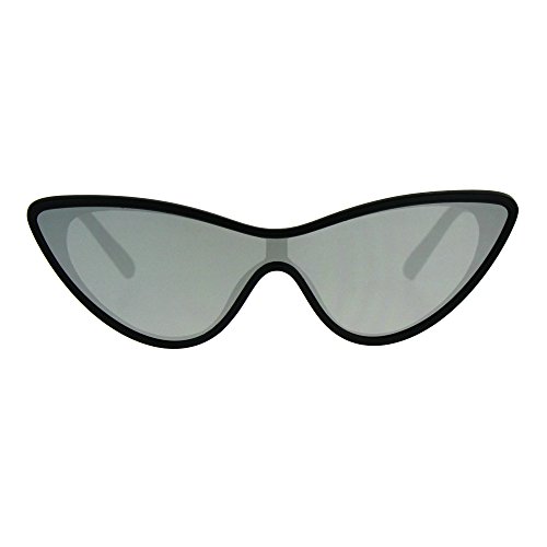PASTL Womens Cateye Sunglasses Futuristic Shield Fashion Mirrored Mono Lens UV 400
