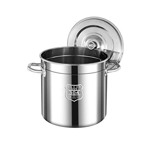 SGKOMN Ollas Grandes para Sopa, Olla para Verduras, Olla para Sopa de Acero Inoxidable 304, Espesa de Grado alimenticio, Olla Comercial de Gran Capacidad con Tapa, Onecolor-12 litres