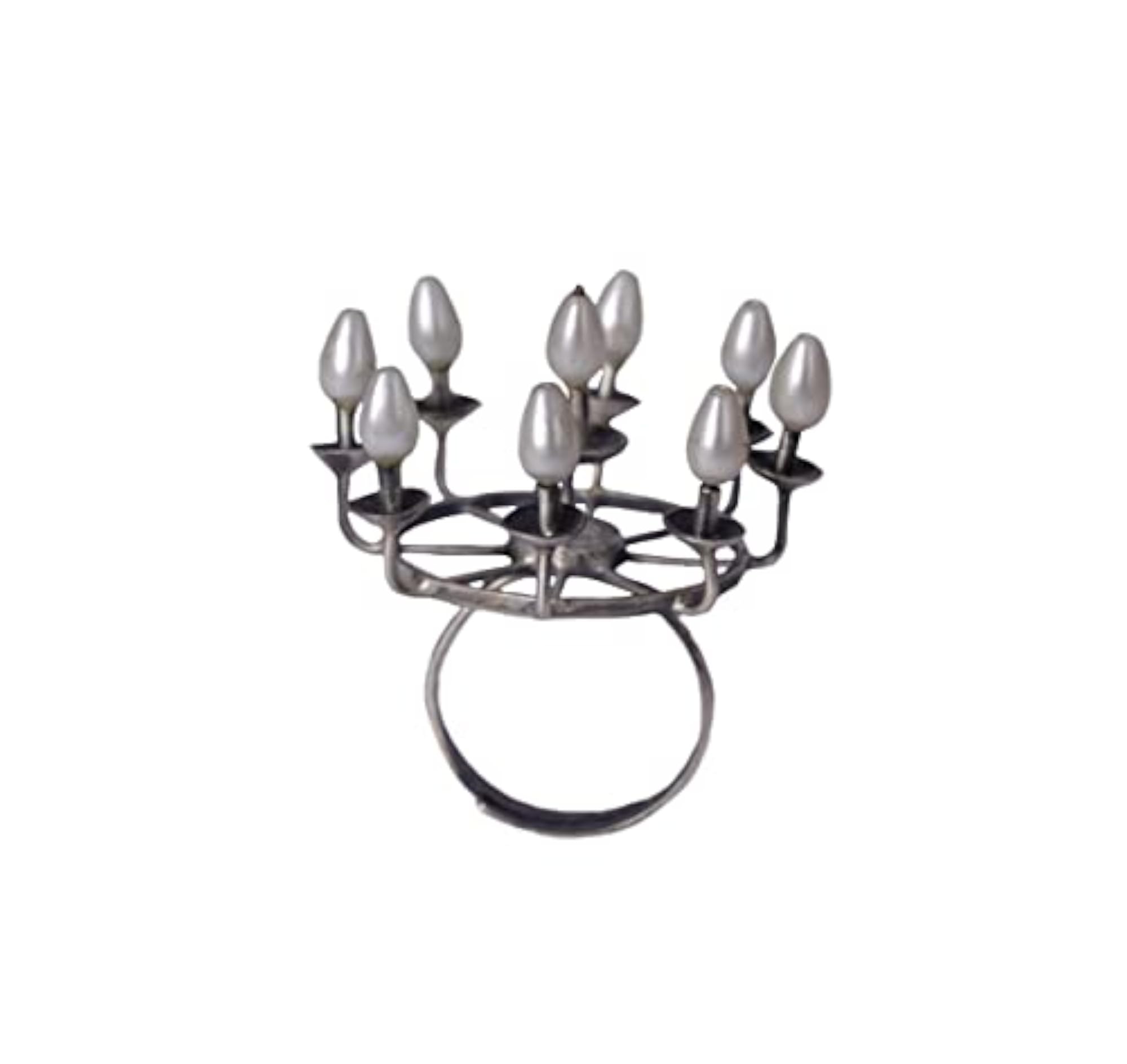 Women's Adjustable 925 Silver Scintillating Lamp Statement Ring