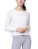 Women's Mesh Sports Fitness Long Sleeve Workout Shirts Yoga Running Reversible Tops Loose Fit Tee Wh