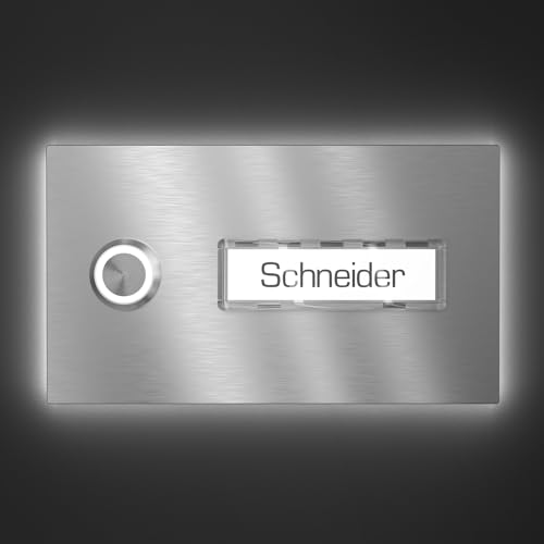 Sonnette de porte apparente inox V2A avec bouton-poussoir LED éclairage du nom - 6