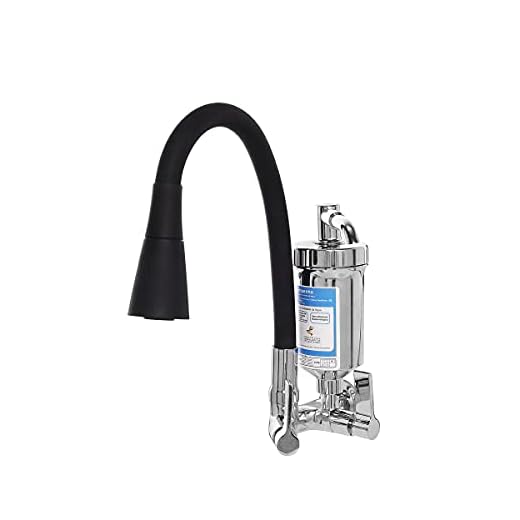 Torneira Filtro Gourmet Flexível Cozinha Parede Cone Preto