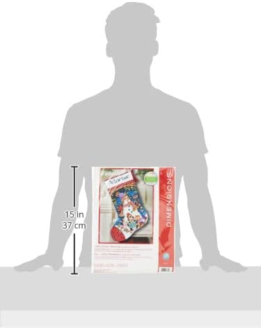 Miniatura 4 de Dimensions - Juego de bordado en punto de cruz, diseño de bota navideña personalizada con osos de nieve