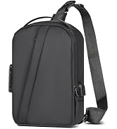 Geestock Men's Crossbody Sling Bag with Anti-Theft Password Lock, Waterproof Sling Backpack with ...