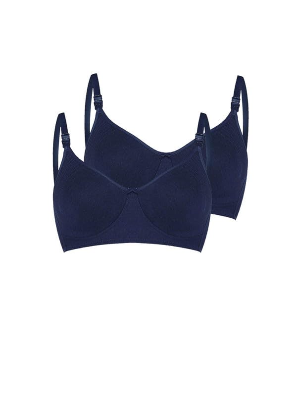 Image of Inner Sense Organic Cotton Bamboo Feeding Bra for Women Full Coverage I Non Padded Encircled Nursing Bra for Women with Side Support and Wirefree Design (Combo Pack)