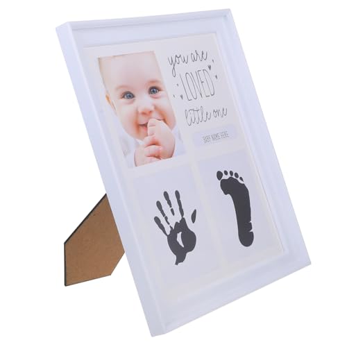 ULDIGI Baby Milestone Photo Frame Safe Light Baby Footprint Frame for Keepsake