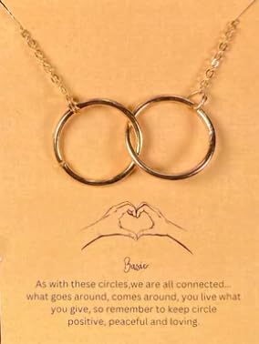 Golden Double Ring Charm Pendant Necklace With For Girl's And Women's | Perfect For Dailywear | For Gift-image-15