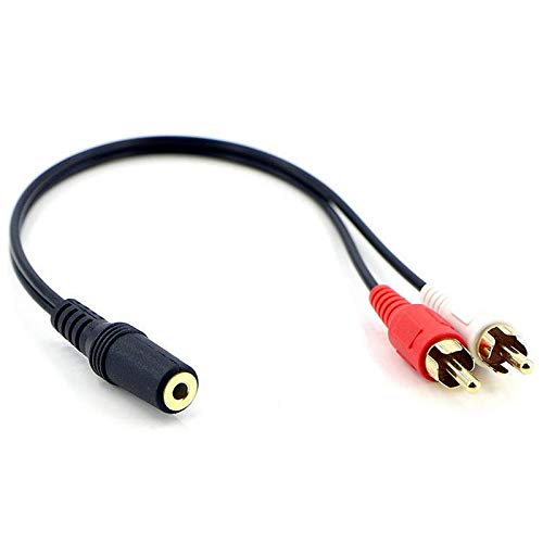 ANRANK AU350026AK 3.5mm Stereo Female to 2-RCA Male Aux Audio Y-Cable 6-Inch Gold-Plated Adapter