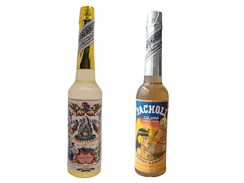 Pack de 1 Agua de Pacholi + 1 Florida Peruana | Set de Fragancias de Agua de Colonia Pachouli y Florida del Perú de 221 ml y 270 ml | Experiencia Aromatica Doble
