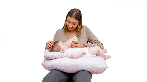 Image of Pharmedoc Nursing Pillow for Breastfeeding - Breast Feeding Pillows with Headrest and Adjustable Waist Straps - Removable Cover, Arabesque - Baby Essentials for Newborn - Full Support for Mom and Baby