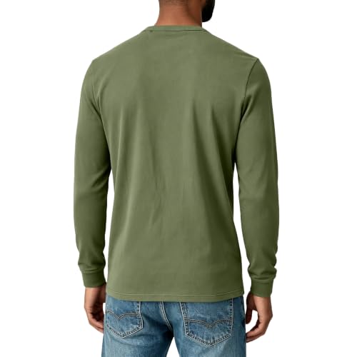 Long Sleeve Shirts for Men Henley Collar Button Basic Casual T Shirt - image 2