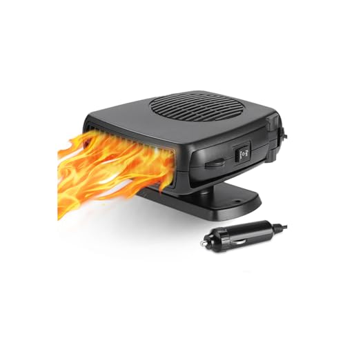 Leaflai 12V Autoheizung 150W Tragbarer Auto-heizung Anti-Beschlag-Autoheizkörper Dieser Steckdosen-Zigarettenanzünder 2-in-1-Heiz-/Kühl-Windschutzscheibenheizungsventilator