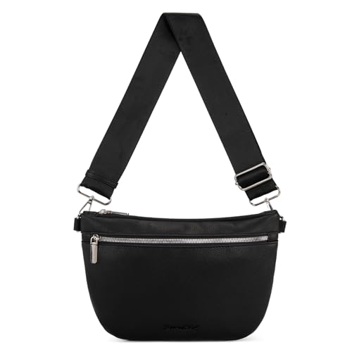 Montana West Crossbody Bag for Women with Dual Zipper Pockets, Bum Bag Fanny Packs Sling Chest Purse with Wide Adjustable Strap, Lightweight Everyday Travel