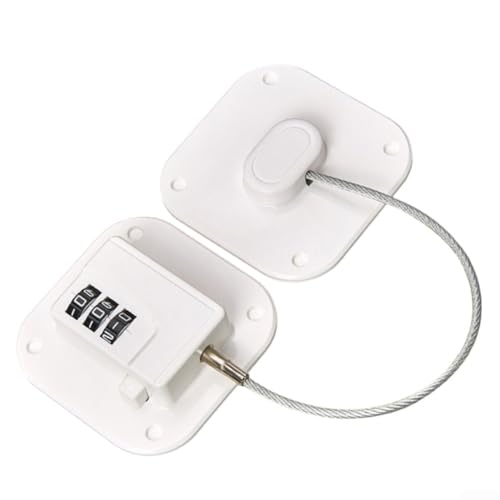 Cerradura de refrigerador eficaz de seguridad simplificada diseñada para proteger a los niños con construcción de metal robusta (blanco)