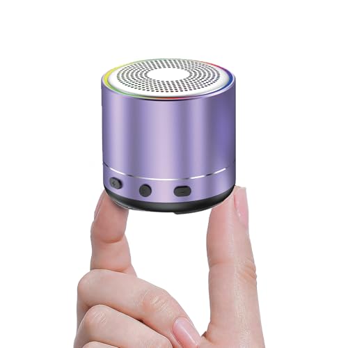 2026 Mini Altavoz Bluetooth púrpura, Altavoces Inalámbrico Portátil con RGB Luz Colorida, Altavoz Bluetooth inalámbrico portátil, Mini Altavoces, Sonido estéreo Envolvente HD P67 Impermeable