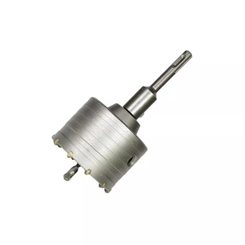 Sega Fresa a Tazza Carotatrice Muro Cemento Ø 80mm con Adattatore SDS PLUS 110 mm e Punta Centraggio 8 mm x 110 mm per Cemento, Mattoni, Pietra, Muro, Martello Antiurto, Trapano a Tazza