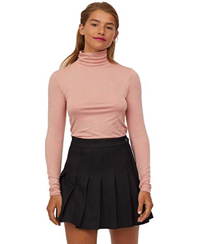 Image of Fabricorn Stylish Black Turtle Neck Cotton Tshirt for Women (Black)