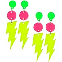 2 Pares Pendientes de Neón para Mujer Acrílico Pendientes de