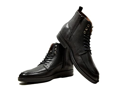 Image of Hx London Leather Men Apron Laceup Ankle Boot