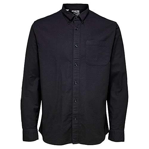 SELECTED HOMME WHITE Slhregrick-ox Flex Shirt LS W Noos Camisa, Negro, XL para Hombre
