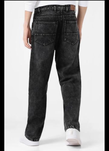 Image of Men Straight Fit Denim Jeans | Washed Blue Casual Denim Pants | Comfortable Classic Straight Leg Jeans for Men | Street Style & Office Casual Wear