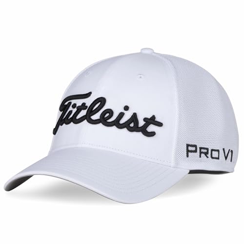 TITLEIST Tour Sports Mesh Staff Gorra de béisbol, Blanco, L/XL para Hombre