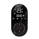 Luocute Smart WiFi Plug in Thermostat APP Remote Voice Control Energy Saving Mode Compatible with Electric Heating Equipment for Home Greenhouse Reptile Enclosure (Black)