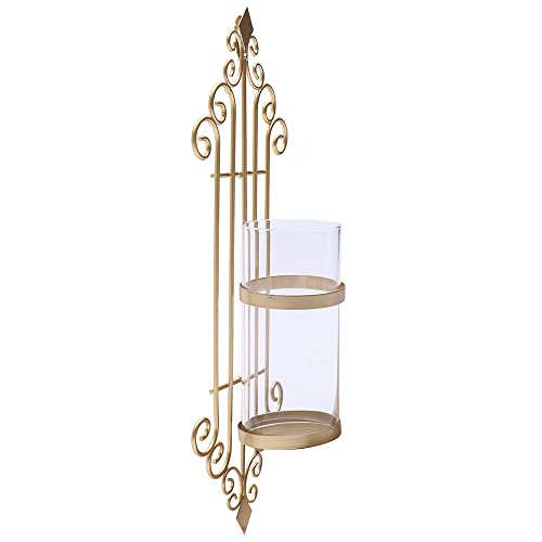 Fetcoi Gold Wall Sconces Candle Holders, Hanging Wall Mounted Candle Holder With Glass Shade For For Bedroom, Dining Room, Sconces Wall Decor Set Of 2 #TOP5
