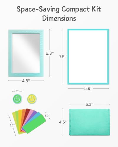 Image of Mymazn Locker Accessories Kit Magnetic Mirror for School Locker Mint Blue