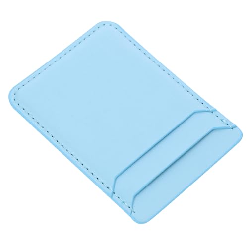 STOBOK Custodia Adesiva Per Cellulare Tasca Portafoglio Doppio Strato in Pu Resistente, Porta Carte Di Credito e Supporto Telefono, Pratica e Sottile, Adatta a Smartphone, Colore Blu Solido