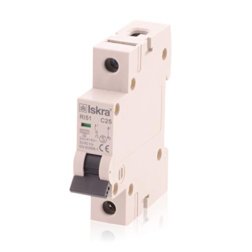 Sicherungsautomat Leitungsschutzschalter MCB Eco-Line, 25A, Typ C, 1-polig, 230/400V, bietet effektiven Schutz, 1 Stück